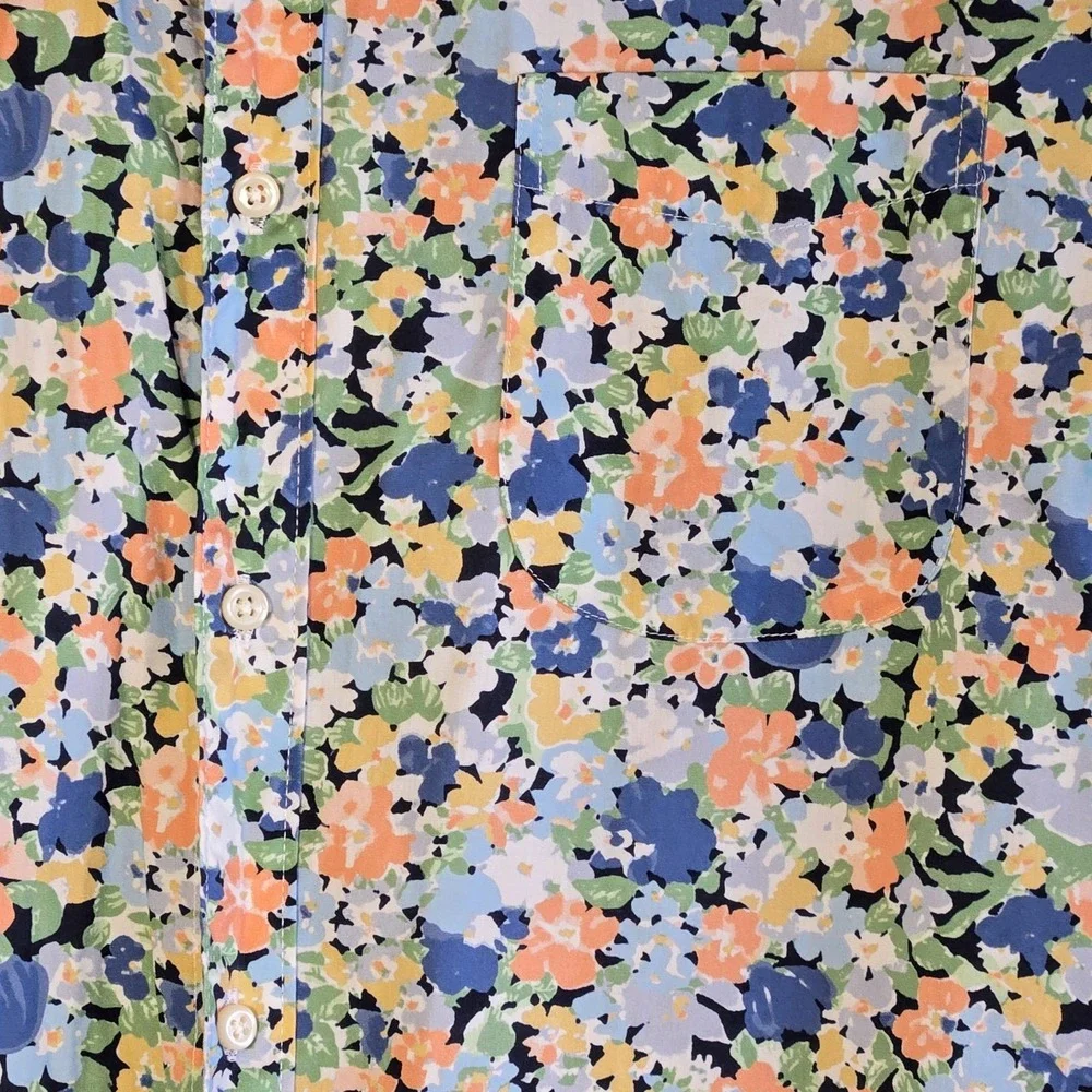 Secret‎ Wash Shirting Sewn For J. Crew Men's Cotton Floral Shirt Size XL